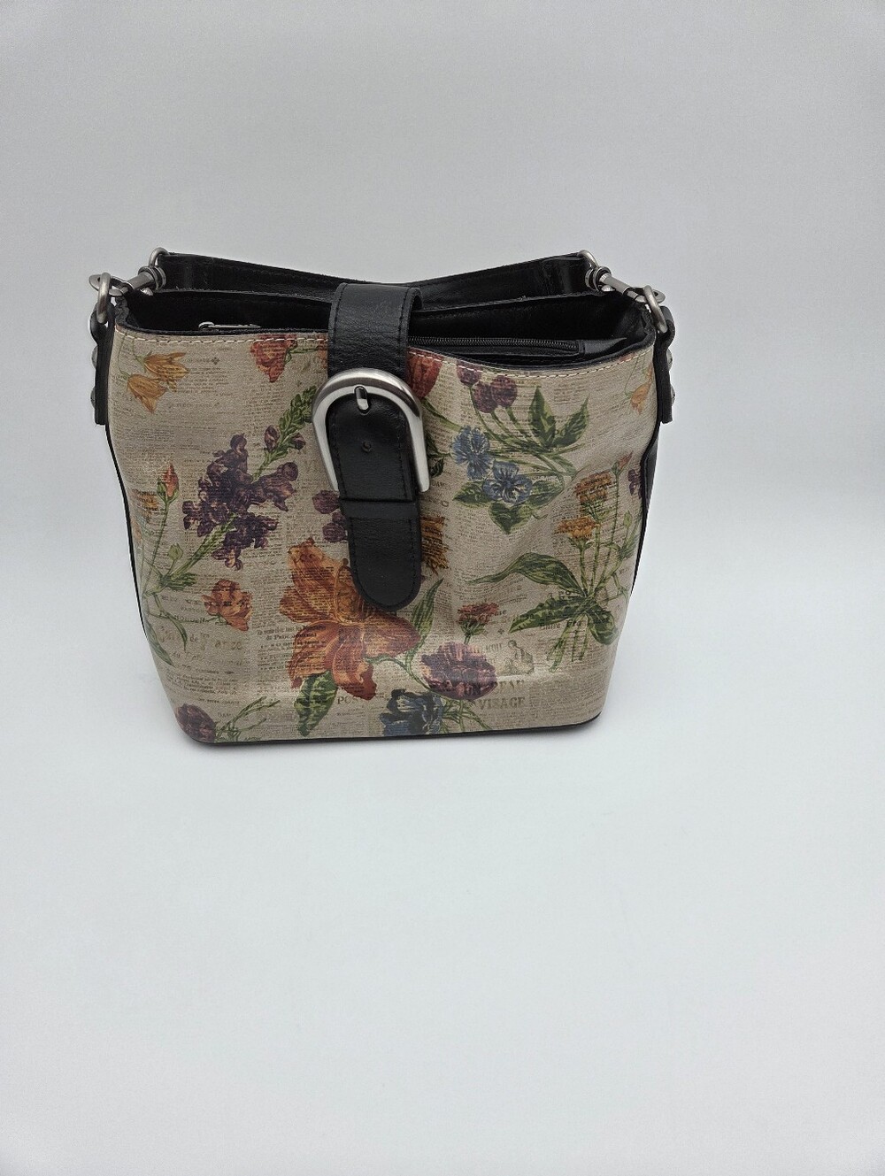 Patricia Nash Floral Newspaper Bucket Shoulder Bag